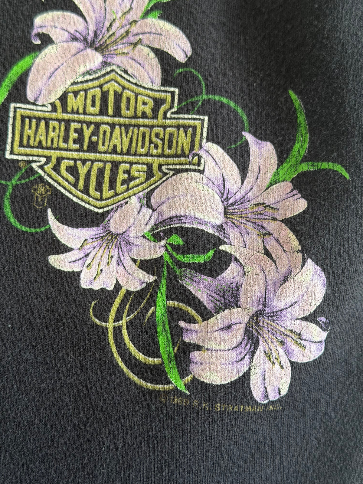 1989 Harley Davidson front zip crop tank