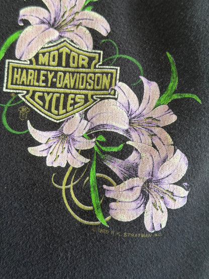 1989 Harley Davidson front zip crop tank