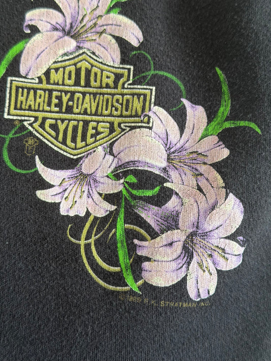 1989 Harley Davidson front zip crop tank